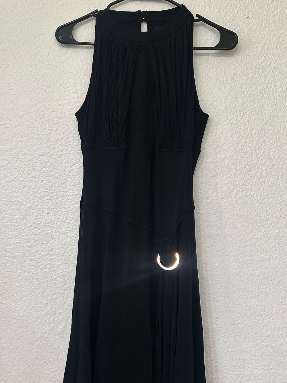 Versace Black Sleeveless Maxi Dress with Ring Detail